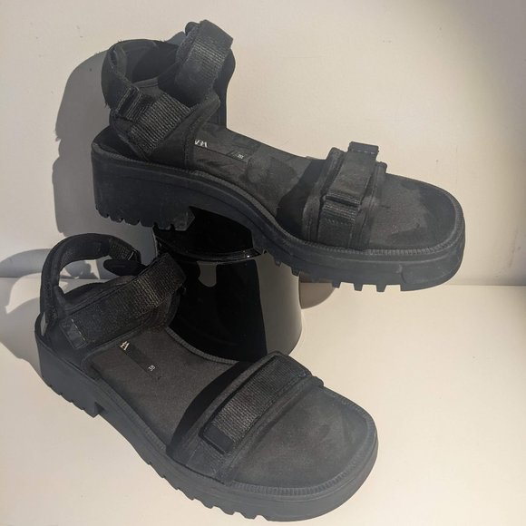 ZARA - Black Velcro Sandal - Size EUR 38/ US 7.5 - Picture 1 of 4